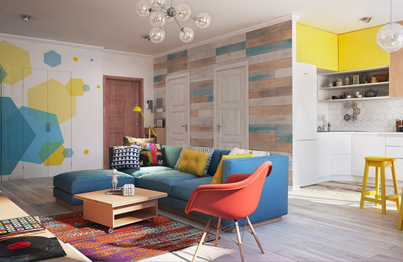 Thiết kế nhiều màu sắc tươi tắn cho căn hộ đón hè